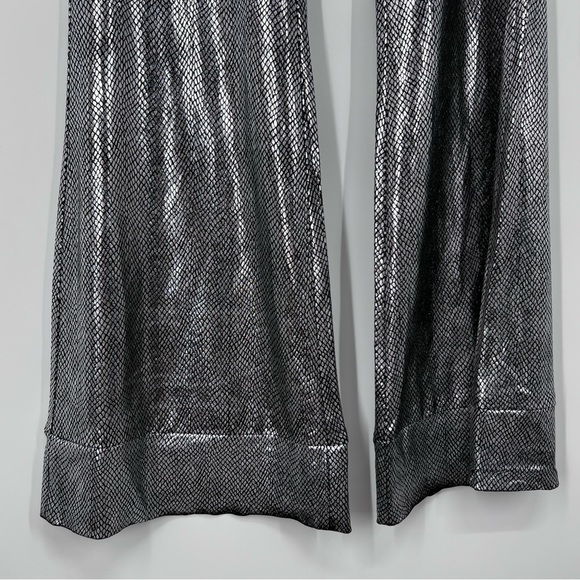 SOLD I.AM.GIA Metallic Silver Snakeskin Print Katana Ultra High Rise Flare Pants - Picture 4 of 8